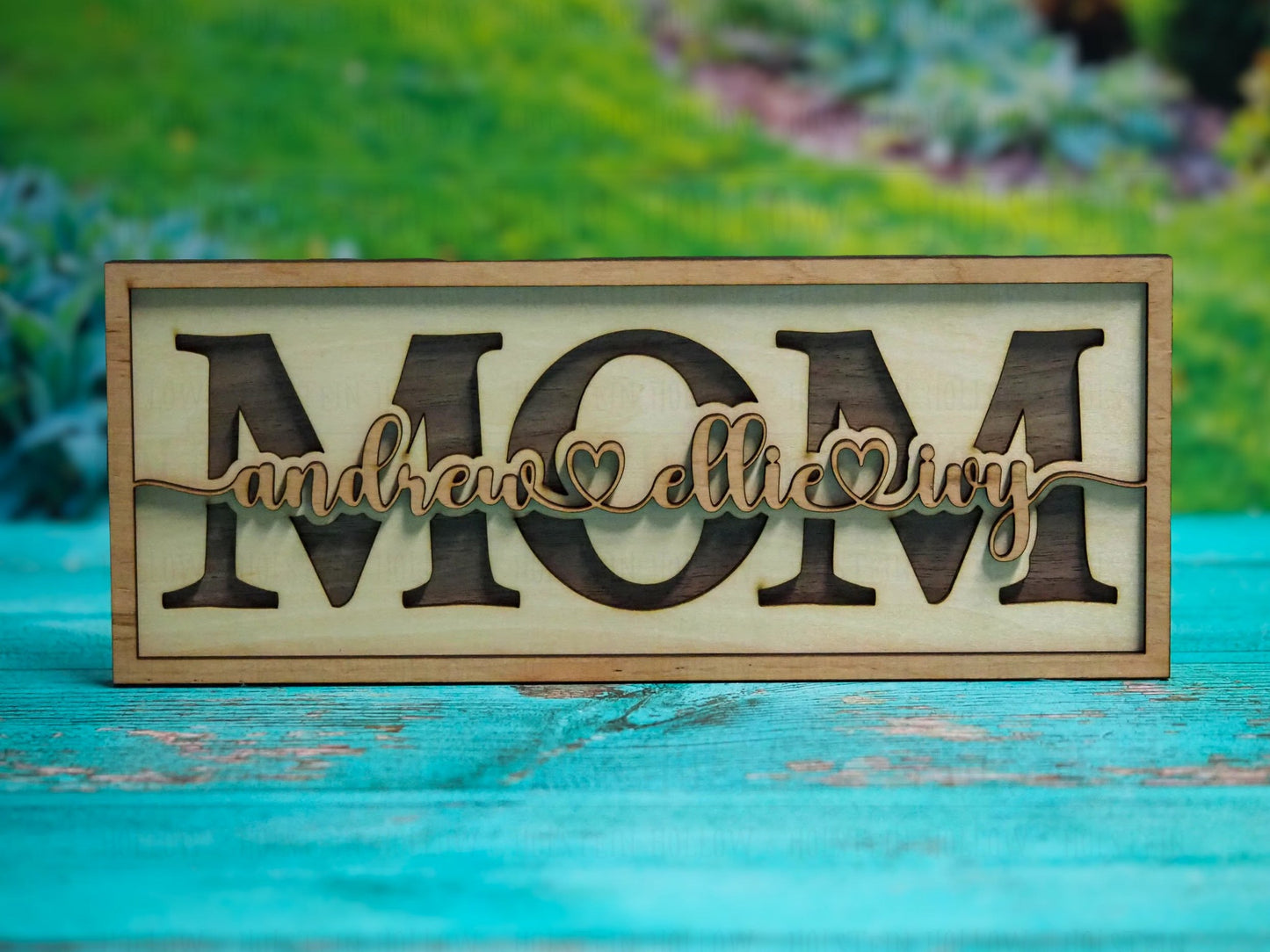 Layered Mother's Day Name Sign