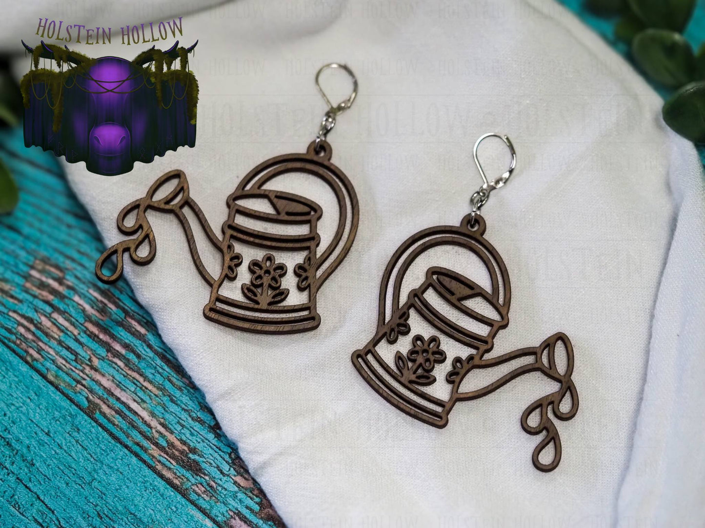 Floral Watering Can Earrings