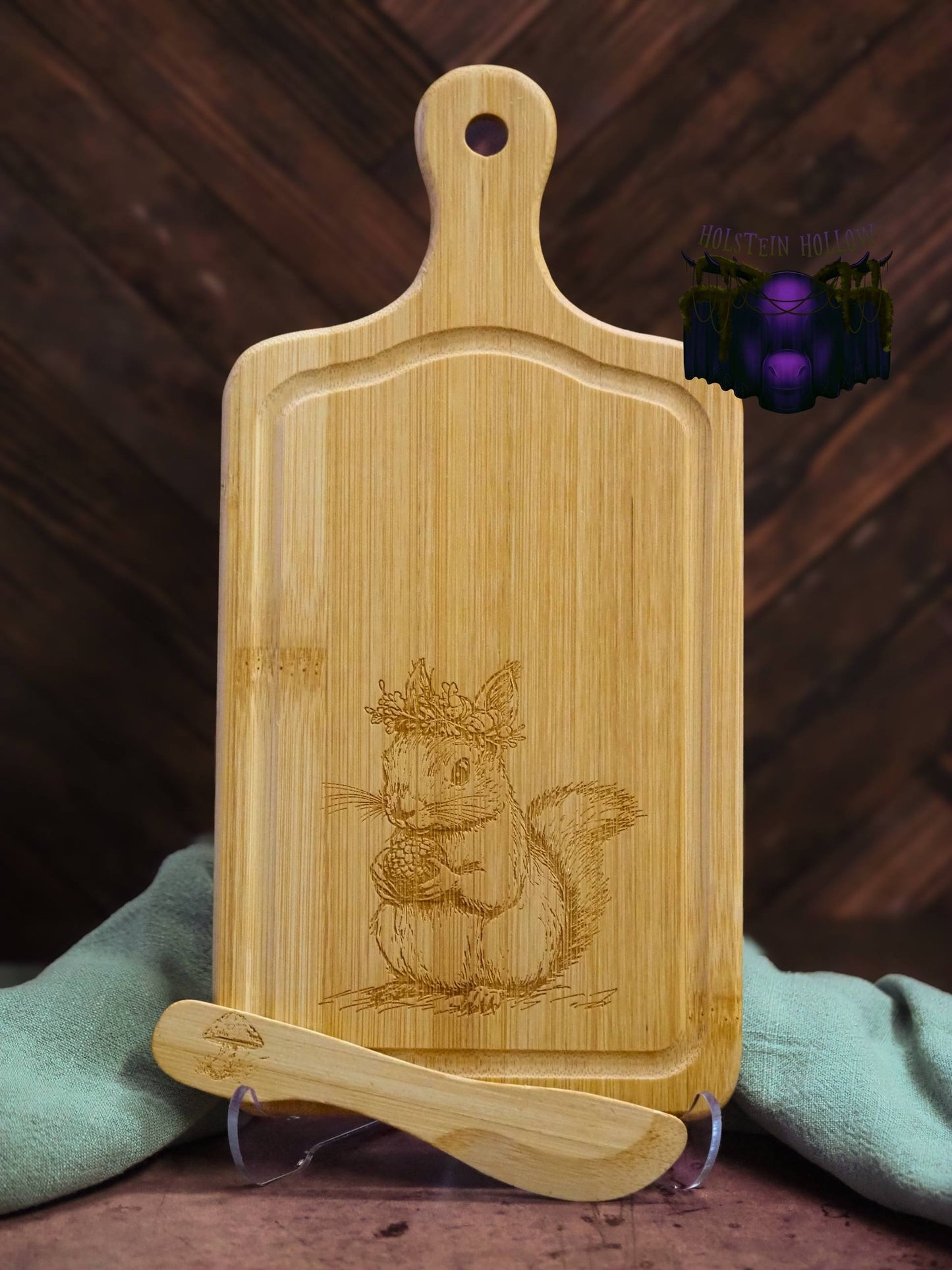 Woodland Animals Bamboo Cheese Board Set