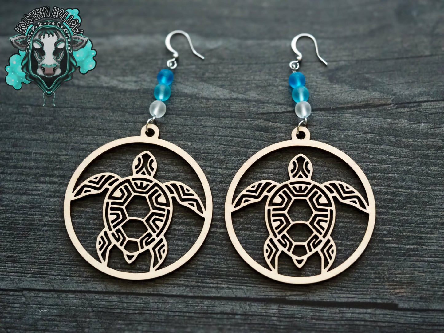 Mosaic Sea Turtle Earrings