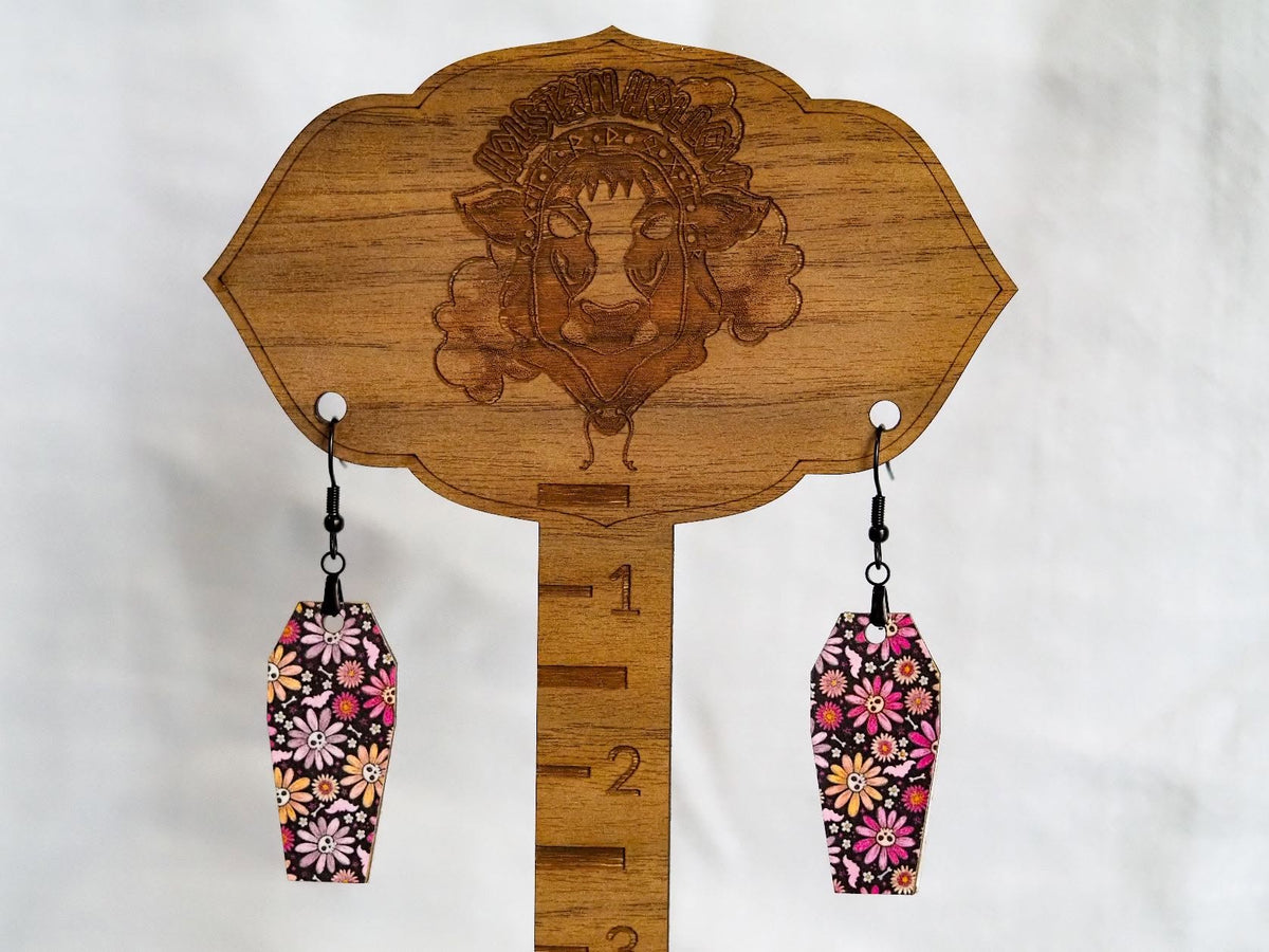 Spooky Floral French Hook Earrings