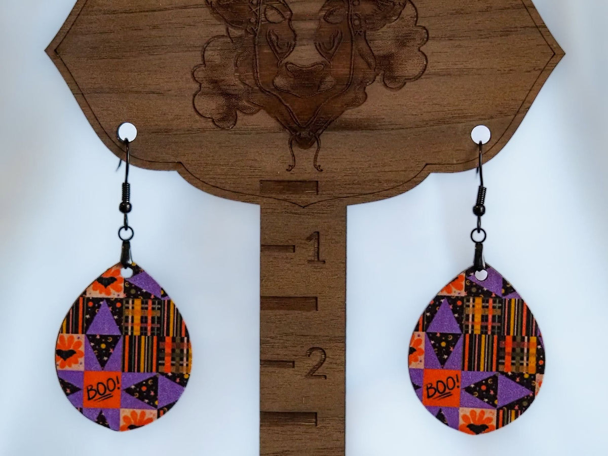 Quilted Boo French Hook Earrings