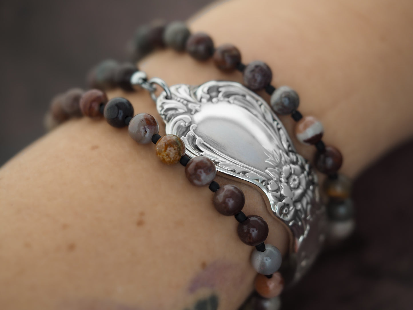 Vintage Silverware Triple Wrap Bracelet