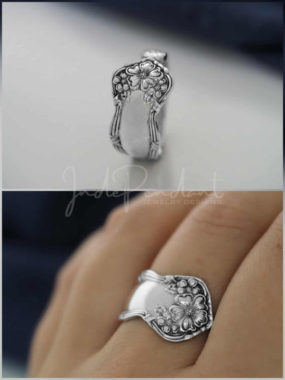 Dainty Arbutus Spoon Ring