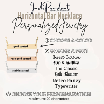 Custom Horizontal Bar Necklaces