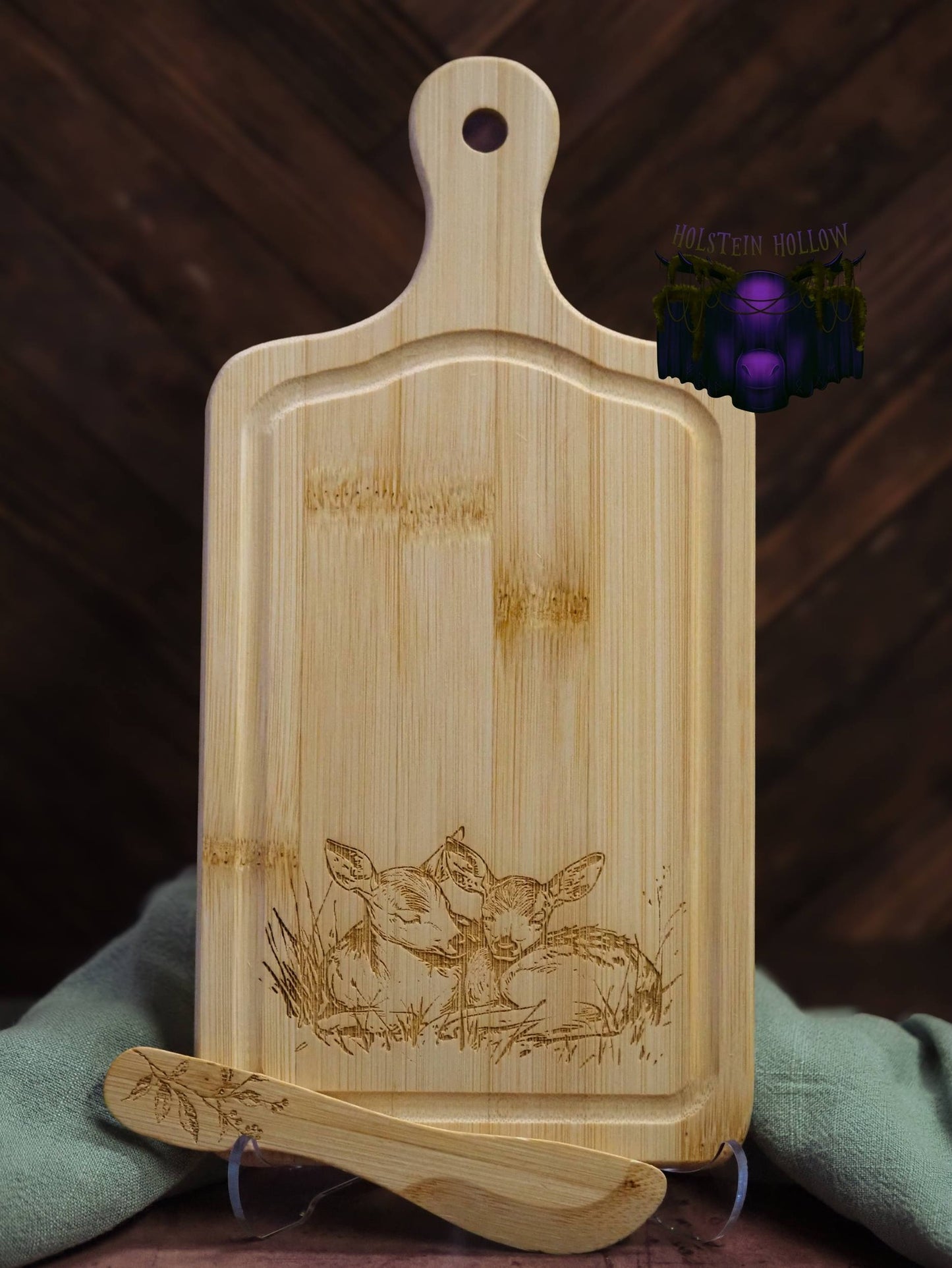 Woodland Animals Bamboo Cheese Board Set