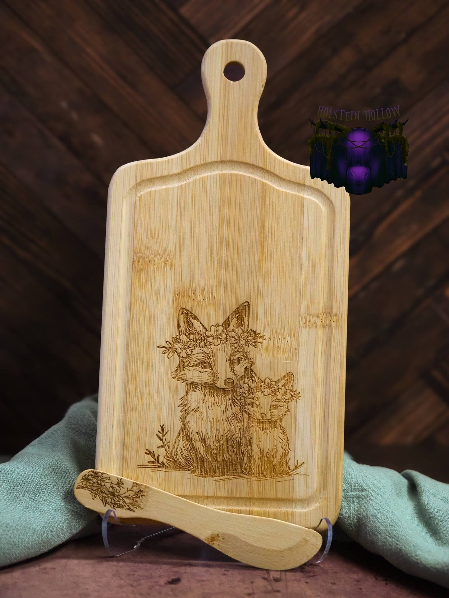 Woodland Animals Bamboo Cheese Board Set