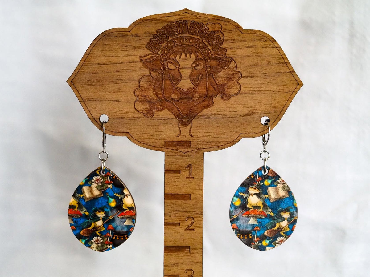 Witch Frog Leverback Earrings
