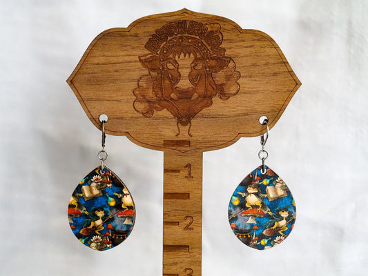 Witch Frog Leverback Earrings