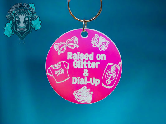 Glitter & Dial Up Keychain
