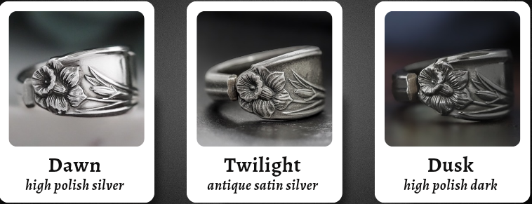 Dainty Forest Flower Spoon Ring