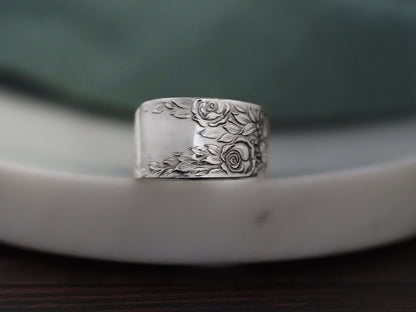 1937 Rose & Leaf Spoon Ring