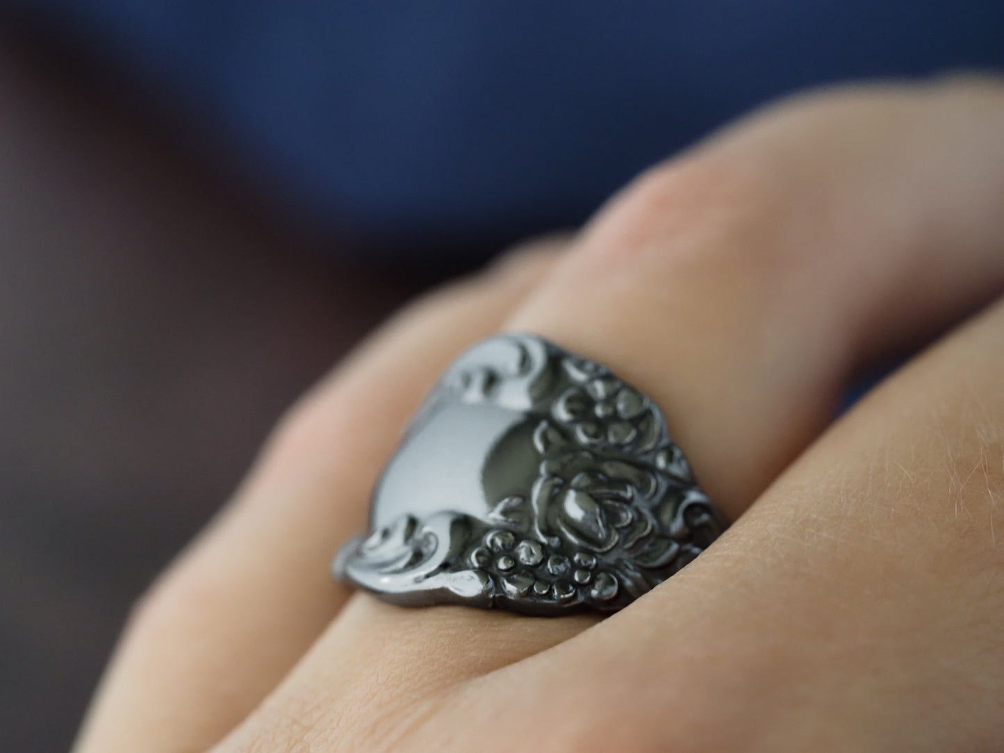1967 Baroque Rose Spoon Ring